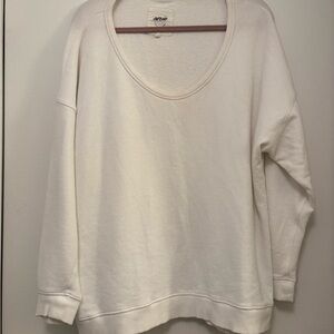 Aerie Cream Relaxed Sweatshirt oversized white M